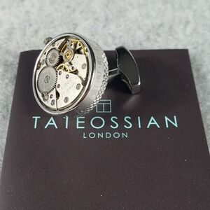 Tateossian London Mechanical Cufflinks Sterling Silver Watch Movement Steampunk
